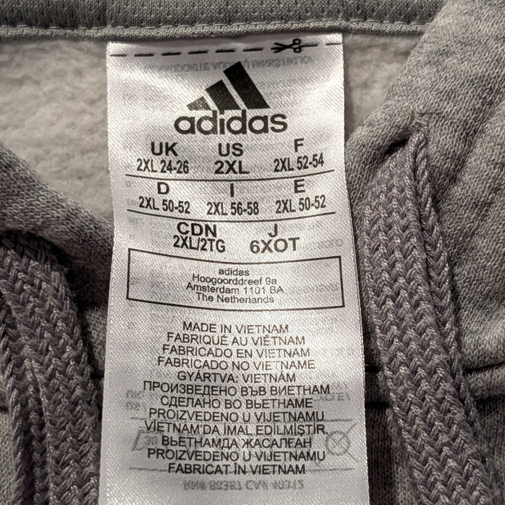 Adidas Men's Heather Gray Hoodie - Picture 5 of 5